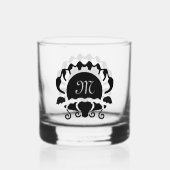 Black Clam Silhouette Monogram Whisky Glas (Achterkant)