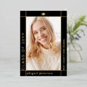 Black Class of 2025 afstuderen folie aangekondigd Folie Uitnodiging (Staand Voorkant)