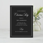 Black Classic Elegance | Kerstfeest Kaart (Staand voorkant)