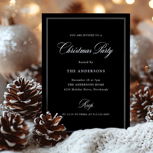 Black Classic Elegance | Kerstfeest Kaart