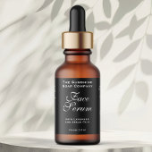 Black Classic Face Serum Dropper Bottle Label