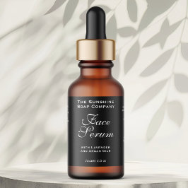 Black Classic Face Serum Dropper Bottle Label