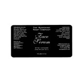 Black Classic Face Serum Dropper Bottle Label (Voorkant)