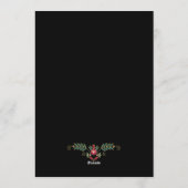 Black classic floral graduation kaart (Achterkant)