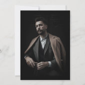 Black Classic Foto Begrafenis Viering van het leve Kaart (Achterkant)