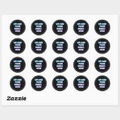 Black Classic Round Sticker with a Business Logo (Vel)