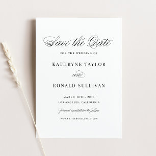 Black Classic Script Typografie Save The Date