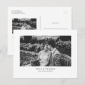 Black Classic Typografie Bruiloft Dank u Briefkaart (Voorkant / Achterkant)