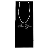 Black Classy Designer Wine Gift Bag Wijn Cadeautas (Achterkant)
