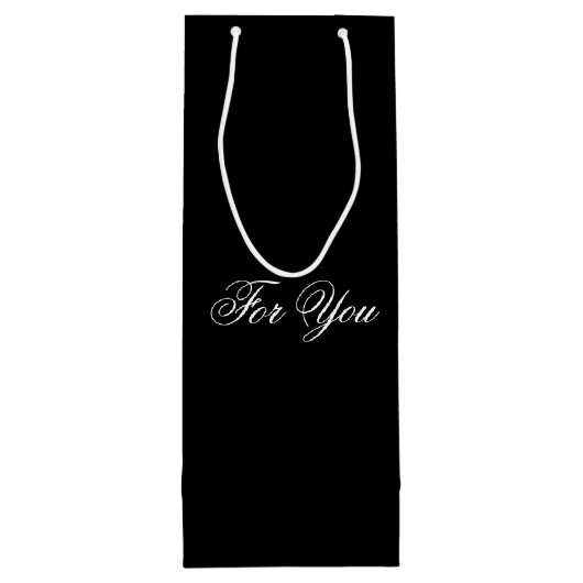 Black Classy Designer Wine Gift Bag Wijn Cadeautas (Achterkant)