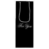 Black Classy Designer Wine Gift Bag Wijn Cadeautas (Voorkant)