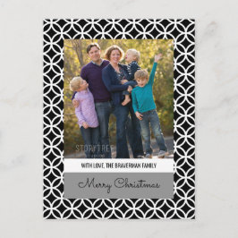 Black Classy Diamond Holiday Foto Briefkaart