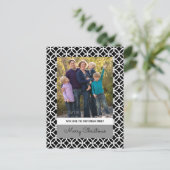 Black Classy Diamond Holiday Foto Briefkaart (Staand voorkant)
