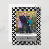 Black Classy Diamond Holiday Foto Briefkaart (Voorkant / Achterkant)