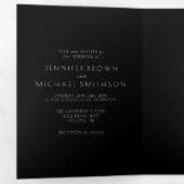 Black Classy Typografie Formele minimale bruiloft Drieluik Kaart (Binnenzijde eerst)