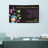 Black Cleaning Business Starter Advertentie Spandoek (Beurs)