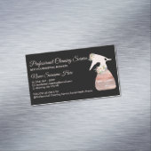 Black Cleaning Service Spray Flower glamour Magnetisch Visitekaartje (Voorbeeld)
