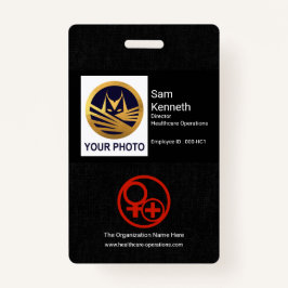Black Cloth Texture Photo Template Healthcare Badge