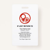 Black Cloth Texture Photo Template Healthcare Badge (Achterkant)