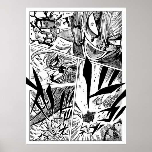 Black Clover Manga-paneel gestileerd Poster (Voorkant)