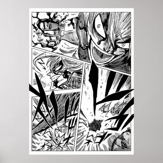Black Clover Manga-paneel gestileerd Poster (Voorkant)