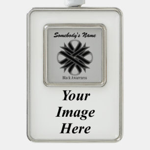 Black Clover Ribbon Tmpl (V-I) van Kenneth Yoncich Verzilverd Omlijst Ornament