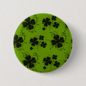 Black Clovers, Lucky Clovers, Saint Patrick's Day Ronde Button 5,7 Cm (Voorkant)
