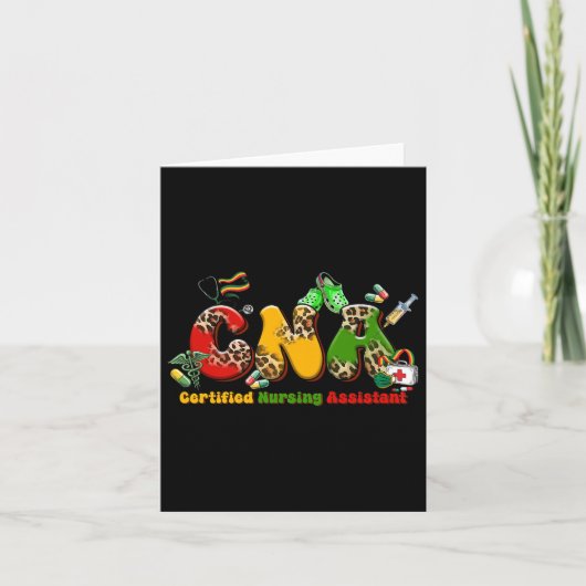 Black CNA Afstuderen gecertificeerd verpleegkundig Kaart (Voorkant)