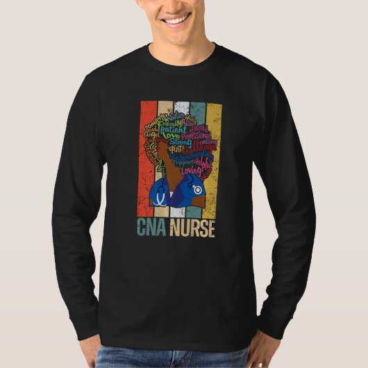 Black Cna Nurse voor Afrikaanse Amerikaanse Melani T-shirt (Voorkant)
