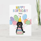 Black Cockapoo Cavapoo Hond Gelukkige Verjaardag Kaart (Voorkant)