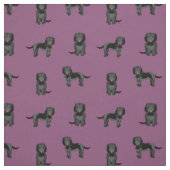 Black cockapoo dog dark paars stof (Swatch)