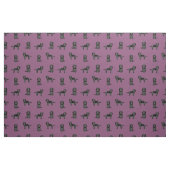 Black cockapoo dog dark paars stof (Fat Quarter)