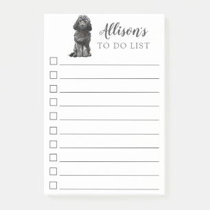 Black Cockapoo Dog gepersonaliseerd om lijst te do Post-it® Notes