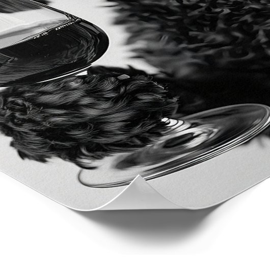 Black Cockapoo Drinking Wine Wall Art, Black and Poster (Hoek)