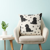 Black Cockapoo Gift | Cute Dog Pattern Cushion Kussen (Stoel)
