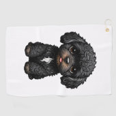 Black Cockapoo Golfhanddoek (Horizontaal)