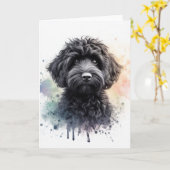 Black Cockapoo Kaart (Gele Bloem)