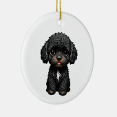 Black Cockapoo Keramisch Ornament (Rechts)