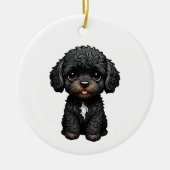Black Cockapoo Keramisch Ornament (Voorkant)