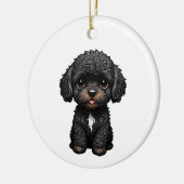 Black Cockapoo Keramisch Ornament (Links)