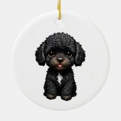 Black Cockapoo Keramisch Ornament (Achterkant)