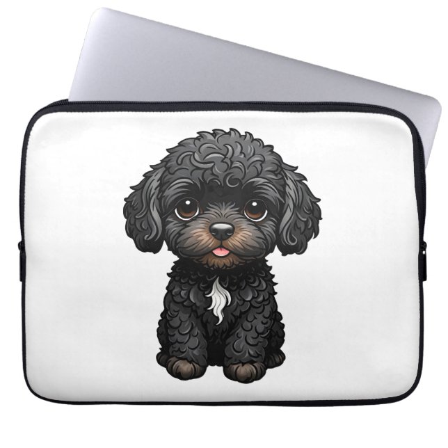 Black Cockapoo Laptop Sleeve (Voorkant)