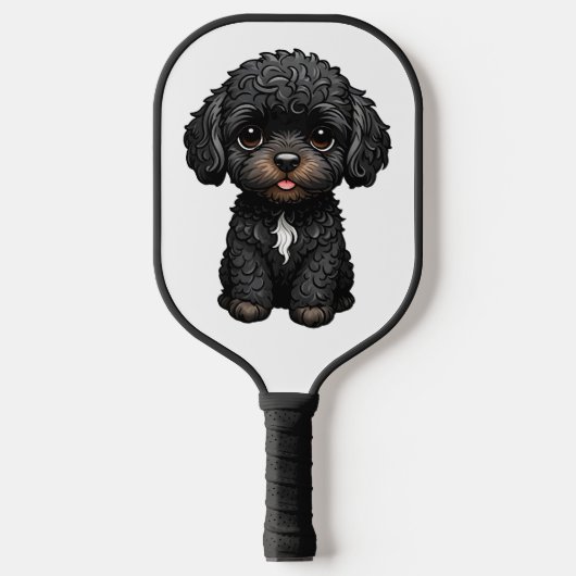 Black Cockapoo Pickleball Paddle (Voorkant)