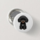 Black Cockapoo Ronde Button 3,2 Cm (Voorkant /achterkant)