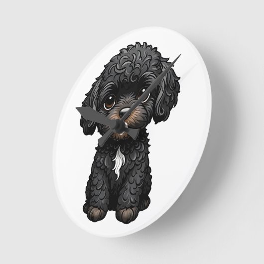 Black Cockapoo Ronde Klok (Hoek)