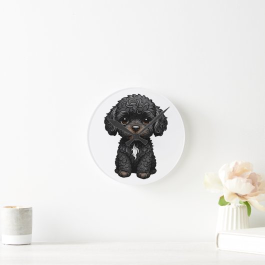 Black Cockapoo Ronde Klok (Huis)