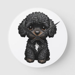 Black Cockapoo Ronde Klok