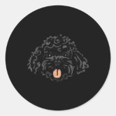 Black Cockapoo Ronde Sticker (Voorkant)