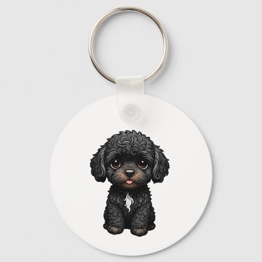 Black Cockapoo Sleutelhanger (Voorkant)