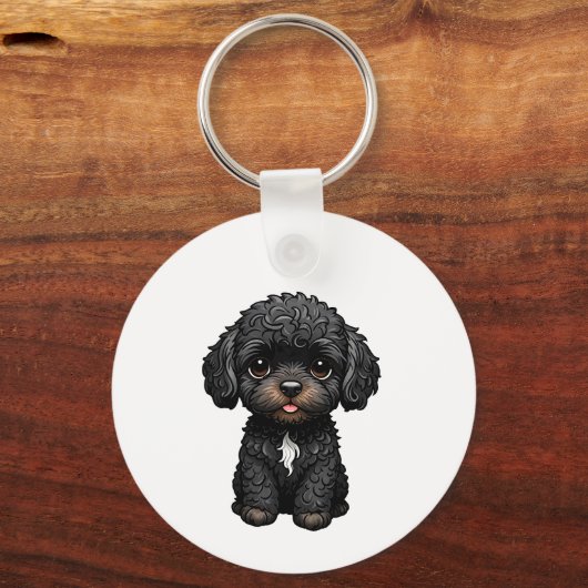 Black Cockapoo Sleutelhanger (Achterkant)